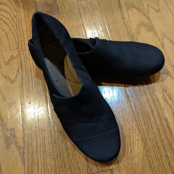 clarks ladies navy flat shoes